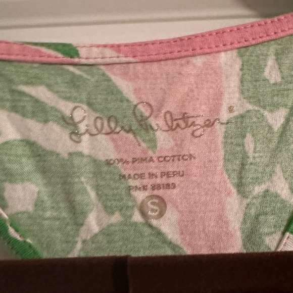 Lilly Pulitzer Pink and Green Leaf Print dress - Picture 2 of 4